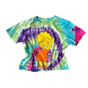 Lisa Simpson Tie-Dye Cropped T-Shirt